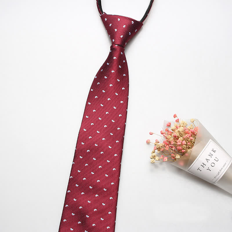 Cravatta con cerniera micro paisley alla moda da uomo - Rosso - image 4