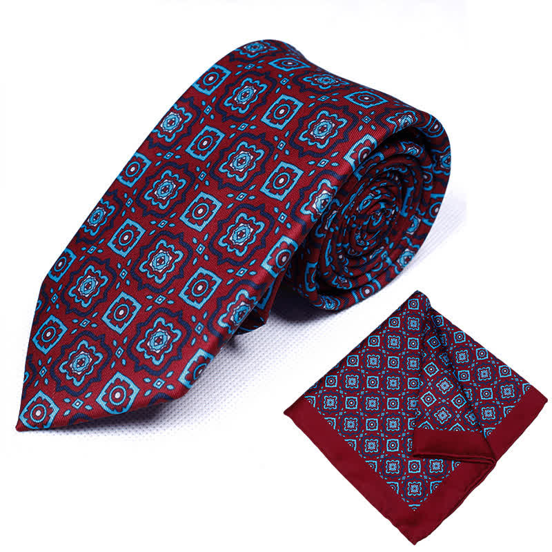 Set di 2 cravatte con stampe medaglione senza tempo da uomo - Borgogna - image 3