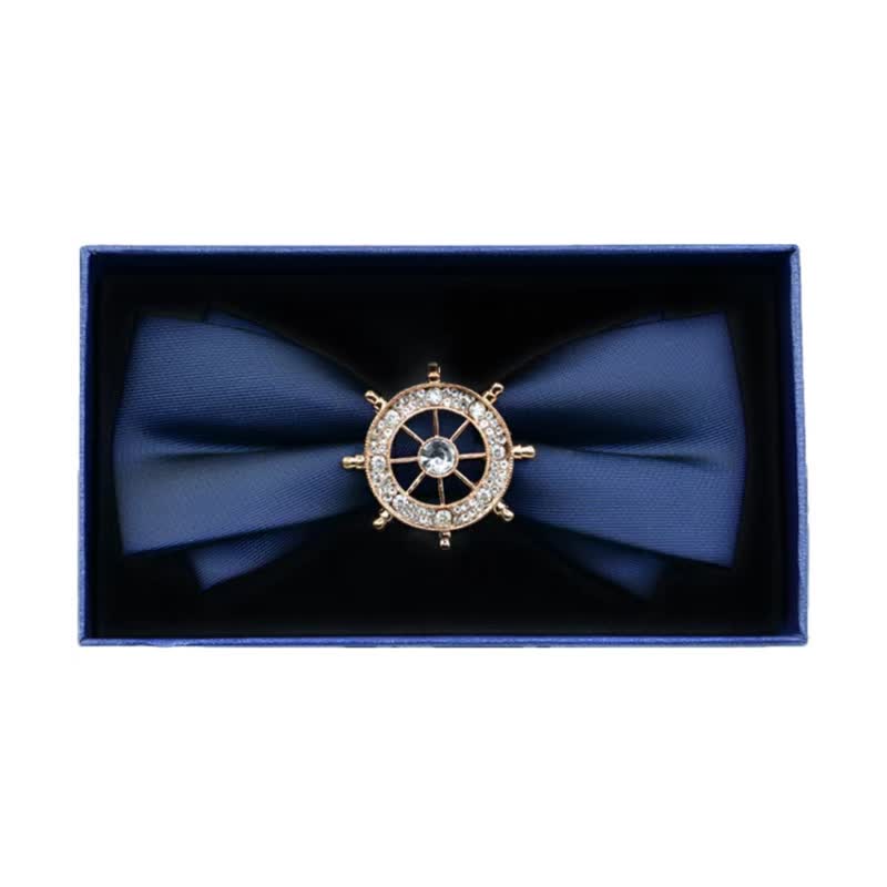 Papillon da uomo in metallo opaco con strass - Timone - Marina Militare - image 2