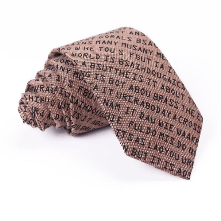Cravatta casual creativa da uomo con lettere inglesi - Marrone - image 11