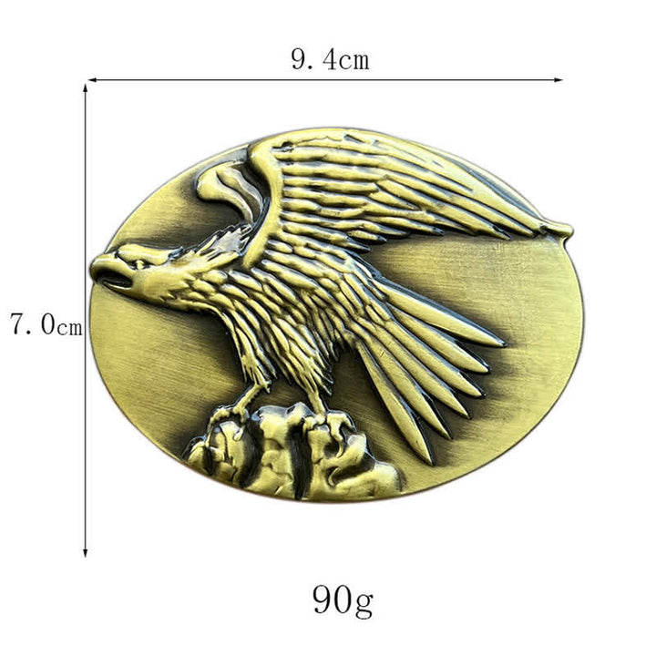 Cintura in pelle con fibbia aquila su pietra fai da te da uomo - image 2