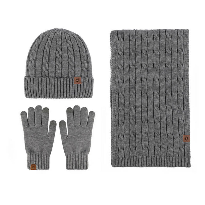 Set di 3 pezzi unisex di caldo cappello sciarpa guanti - Grigio scuro - Regolabile (21 1/4"-22 7/8") - image 20