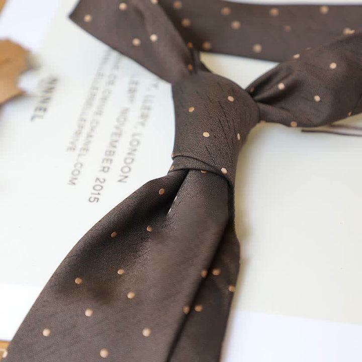 Cravatta da uomo con motivo Paisley a righe della serie Coffee Colors - Stile #24 - image 27