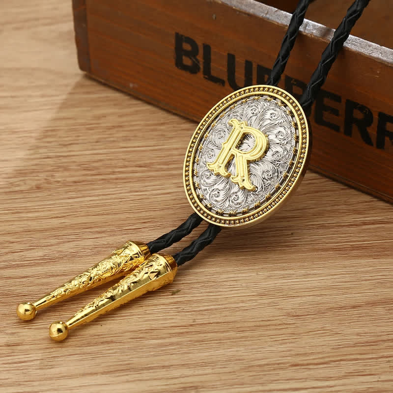 Accessorio per camicia da cowboy occidentale, alfabeto dalla A alla Z, cravatta Bolo - R - image 21