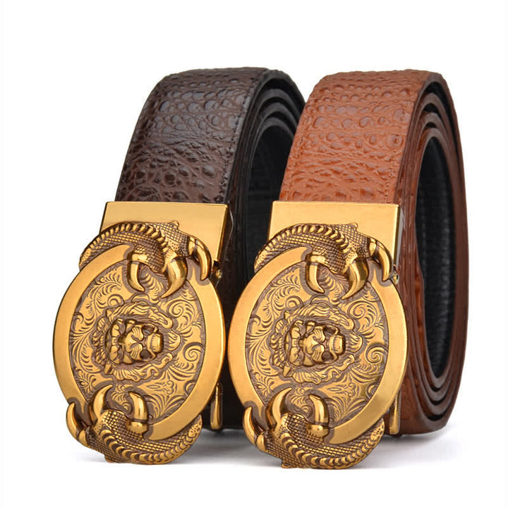 Cintura automatica in pelle con motivo coccodrillo Savage Lion da uomo - image 4