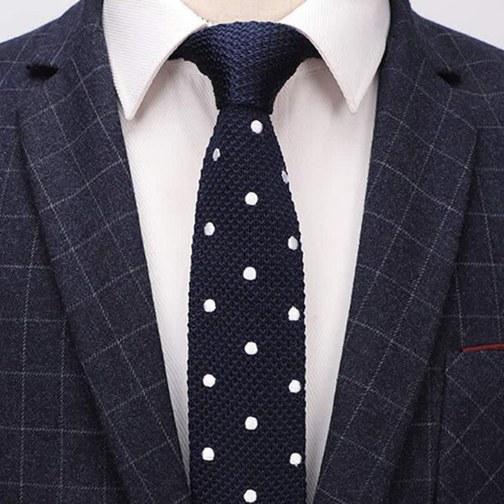 Cravatta a maglia a pois bianchi da uomo - image 8