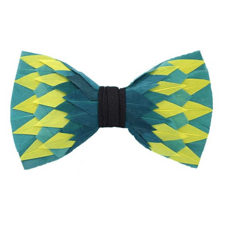 Papillon con piume elettriche verdi e gialle - Verde e giallo - image 0