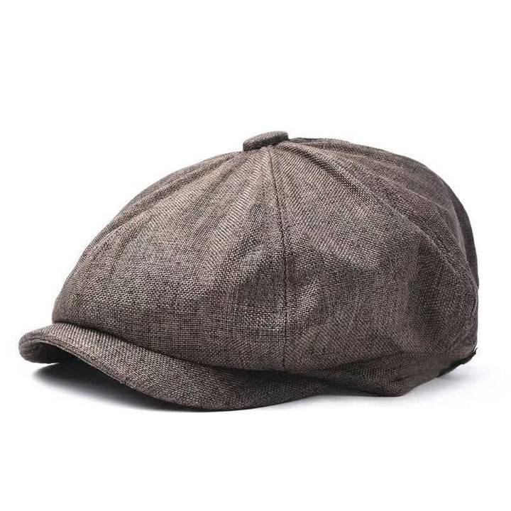 Berretto ottagonale in lino traspirante casual - Caffè - Regolabile (circa 21 5/8"-23 5/8") - image 0