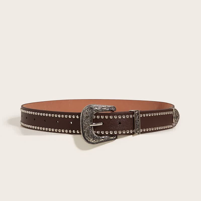 Cintura in pelle con rivetti stile punk da donna - image 3