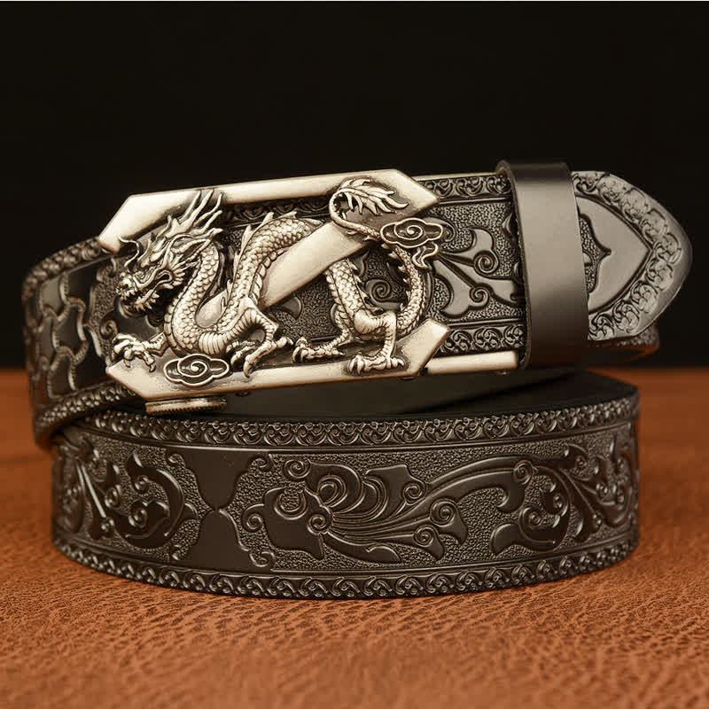 Cintura in pelle con lettera Z in stile retrò con stampa a rilievo da uomo - Argento e nero - 46 - image 11