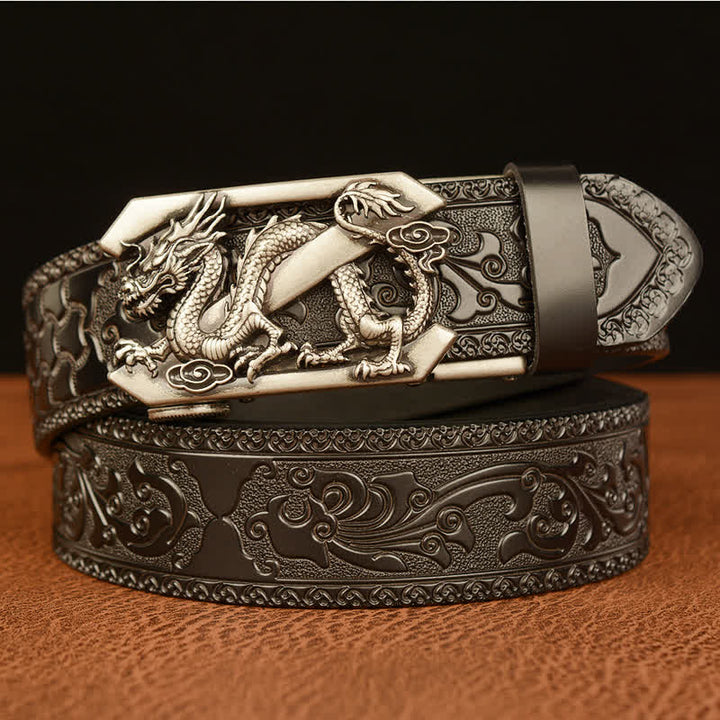 Cintura in pelle con lettera Z in stile retrò con stampa a rilievo da uomo - Argento e nero - 46 - image 11