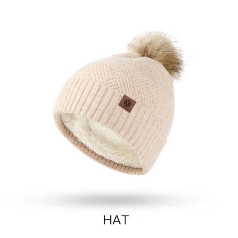 3 pezzi da donna pompon cappello sciarpa guanti touchscreen set - image 2