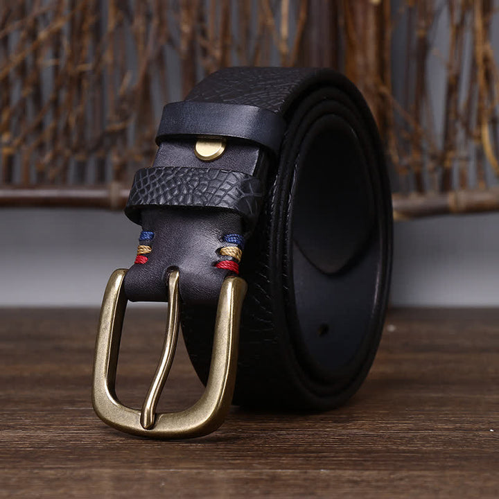 Cintura da uomo in pelle di serpente con grana Serpentine - Nero - 44 - image 10