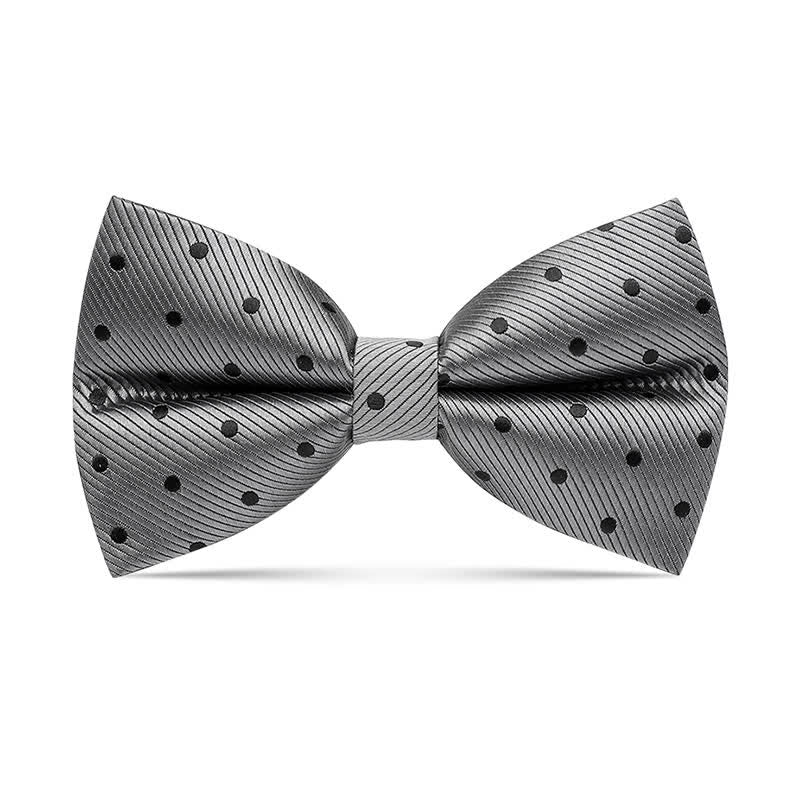 Papillon classico a pois grigi da uomo - Grigio - image 0