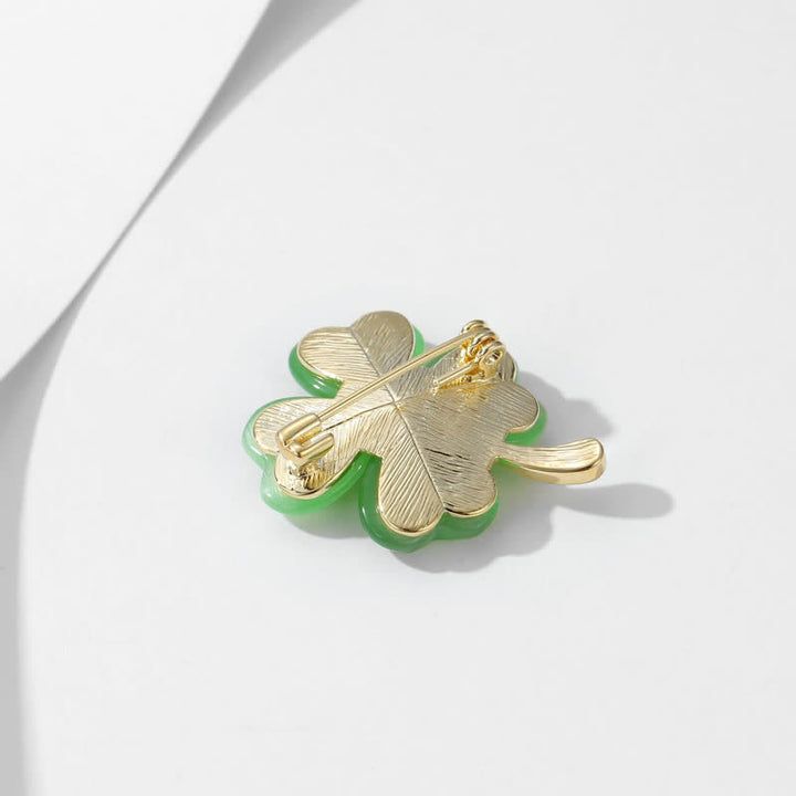 Spilla da donna con quadrifogli portafortuna - image 3