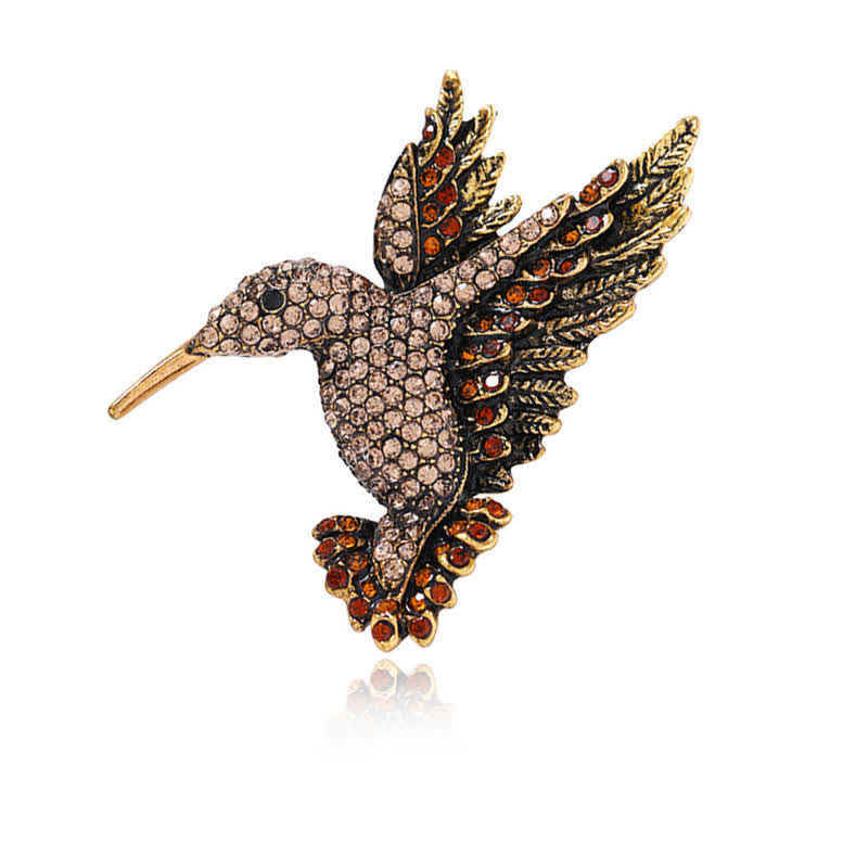 Spilla con strass a forma di colibrì da donna - Marrone - image 6