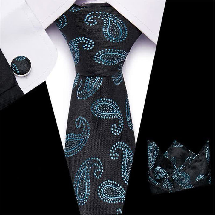 Set di 3 cravatte classiche Paisley da uomo - Verde - image 2
