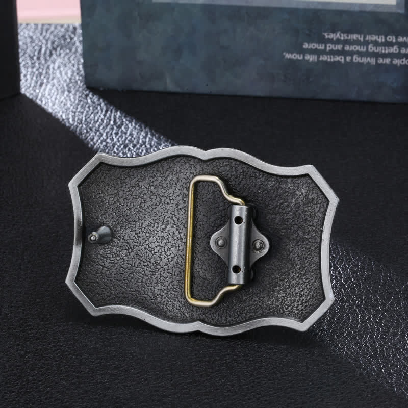 Cintura in pelle fai da te con fibbia a forma di freccia di toro a forma di corno lungo da uomo - image 1