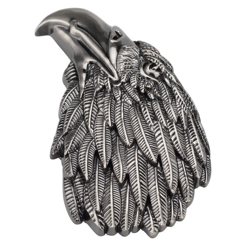 Cintura in pelle con fibbia a forma di testa di aquila calva 3D fai da te da uomo - image 2