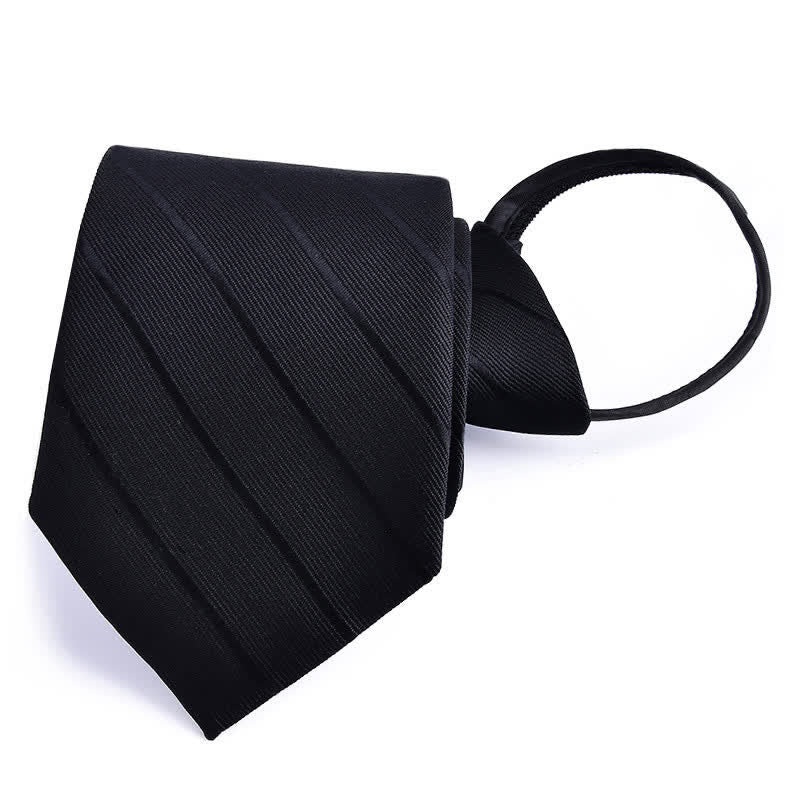 Cravatta a righe a quadri con cerniera da uomo - Strisce nere - image 18