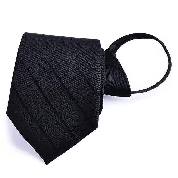 Cravatta a righe a quadri con cerniera da uomo - Strisce nere - image 18