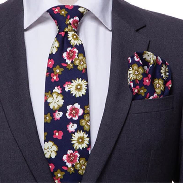 Set di 2 cravatte floreali in stile bohémien da uomo - image 0