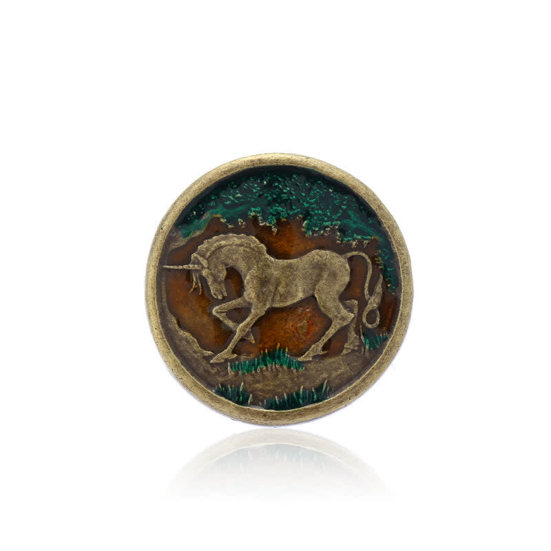 Cintura in pelle con fibbia in bronzo antico con unicorno mistico fai da te da uomo - image 3