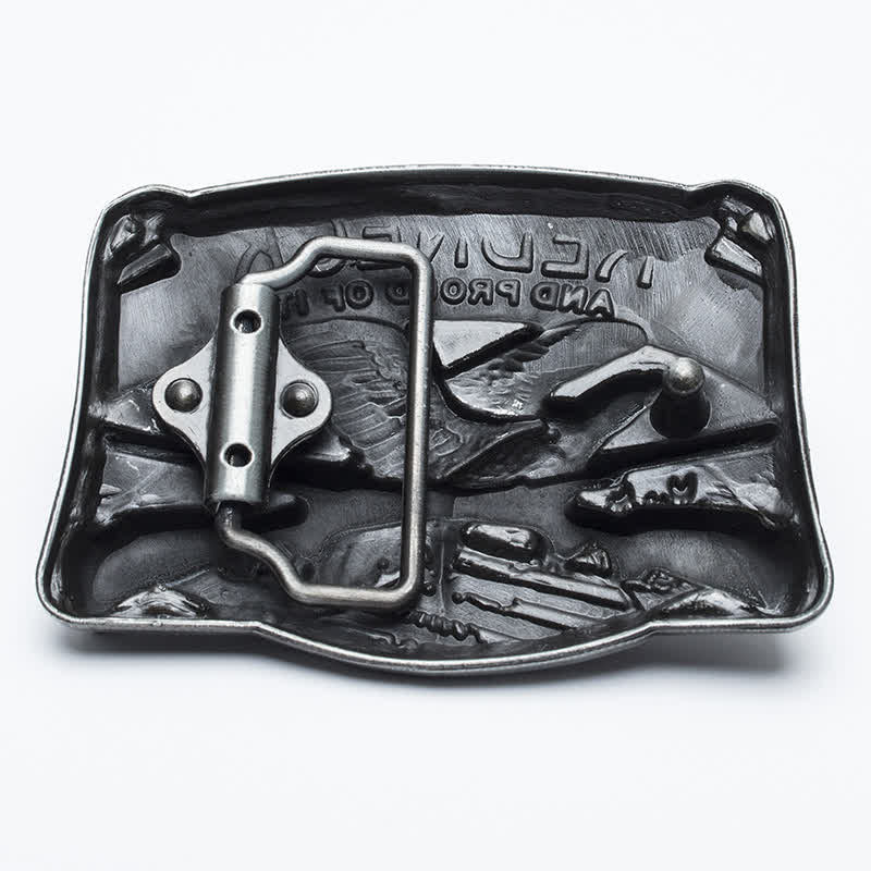 Cintura in pelle con fibbia aquila smaltata Redneck fai da te da uomo - image 1