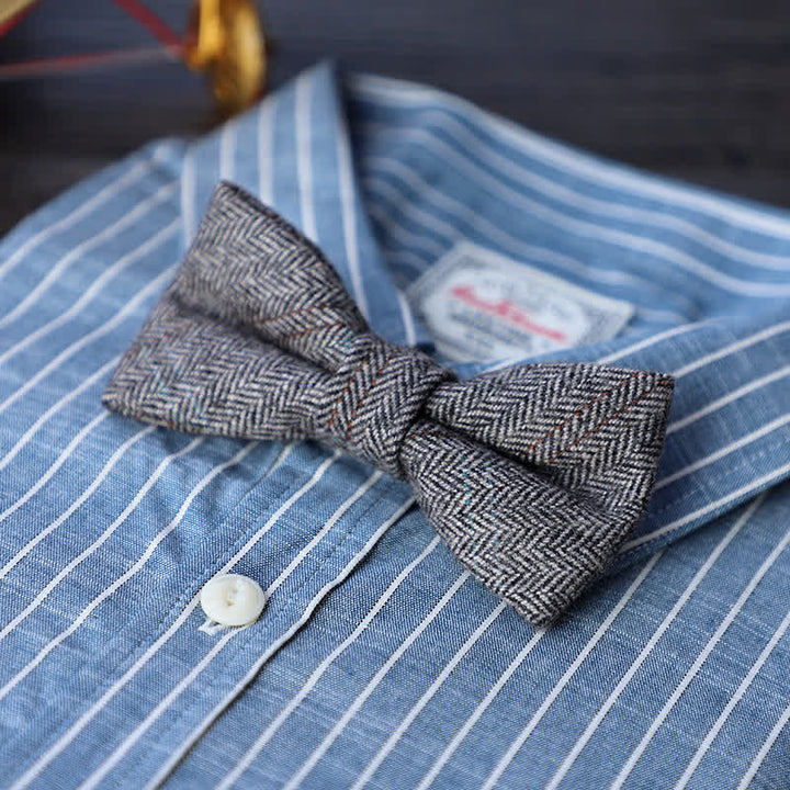Papillon semplice in misto lana tweed da uomo - #13 - image 15