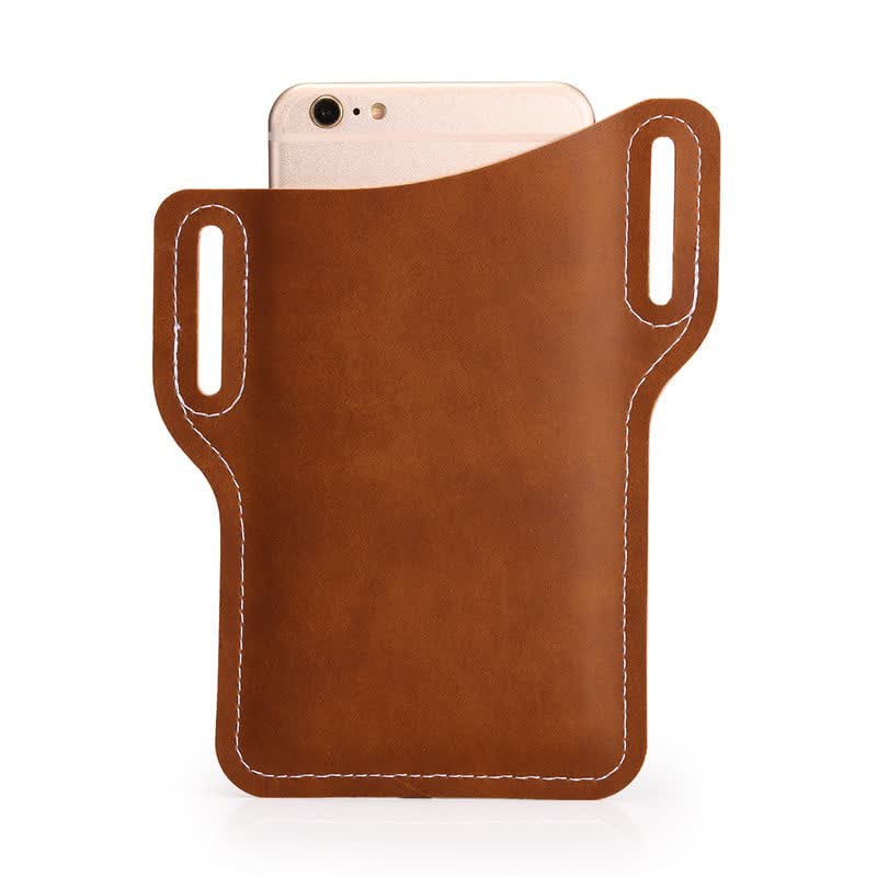 Custodia per cellulare con passante in pelle, cintura, borsa - Marrone chiaro - image 10