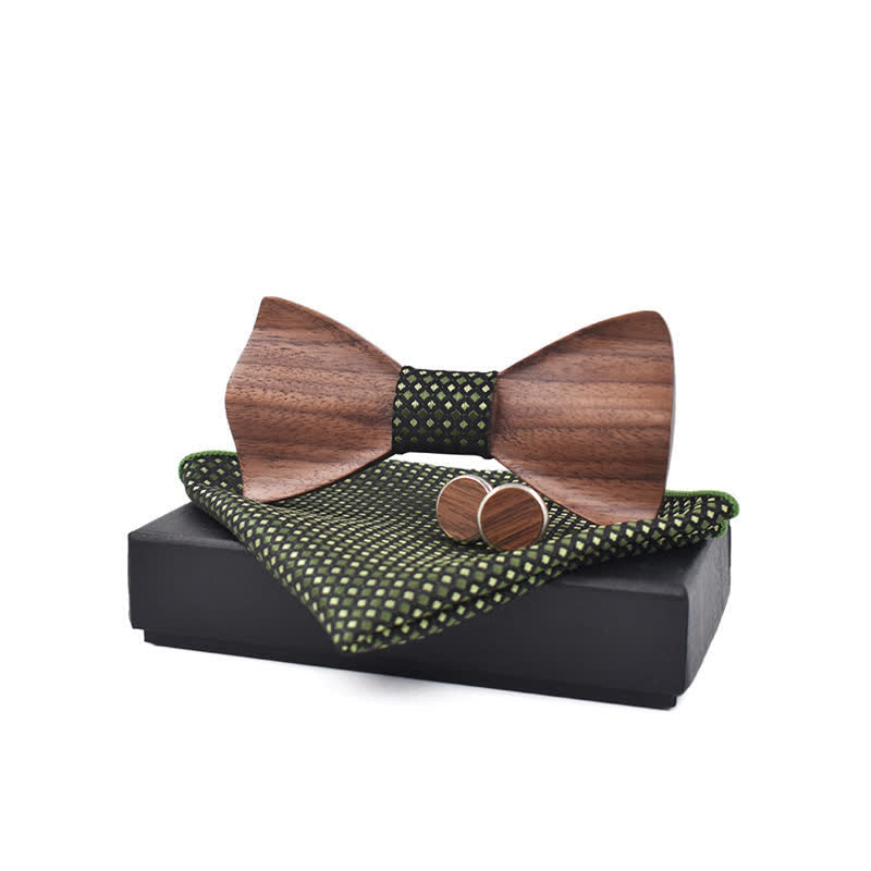 Set di 3 papillon in legno di noce nero da uomo - image 2
