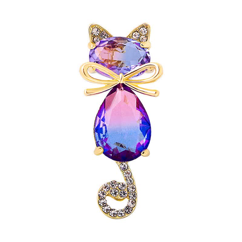 Spilla con strass a forma di gattino carino da donna - Gatto - image 0