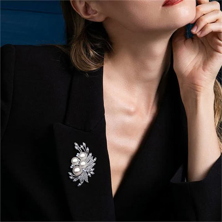 Spilla da donna con perle e fiori di fenice - image 1