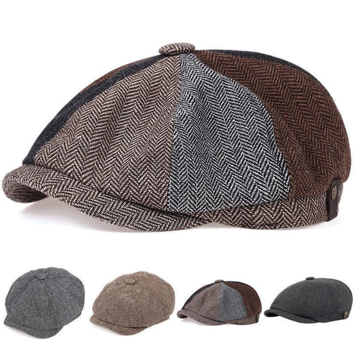 Cappello basco ottagonale a spina di pesce retrò - image 1