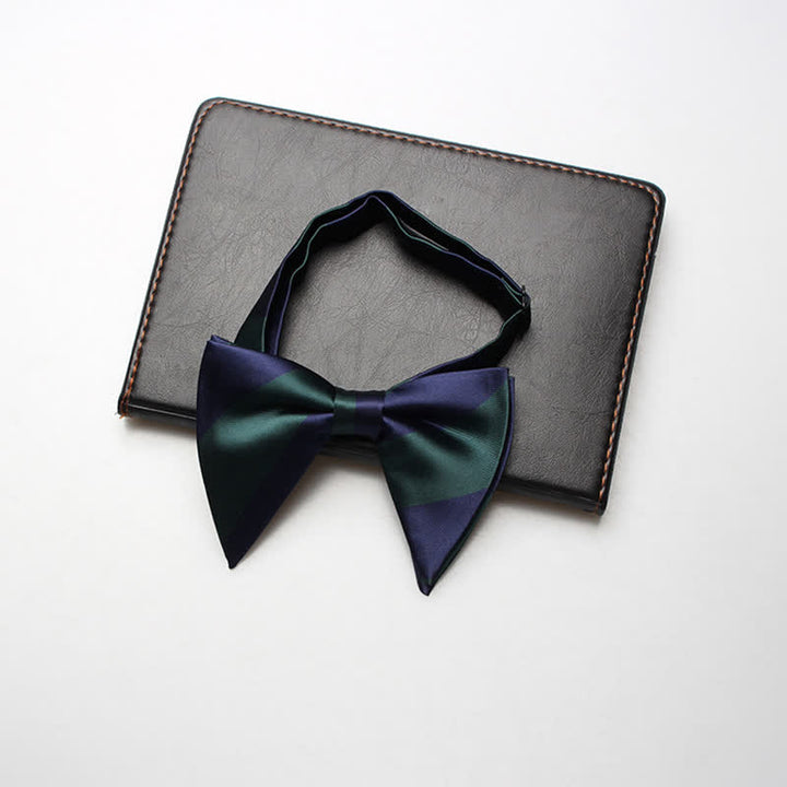 Papillon oversize a righe da college da uomo - Verde e blu navy - image 2
