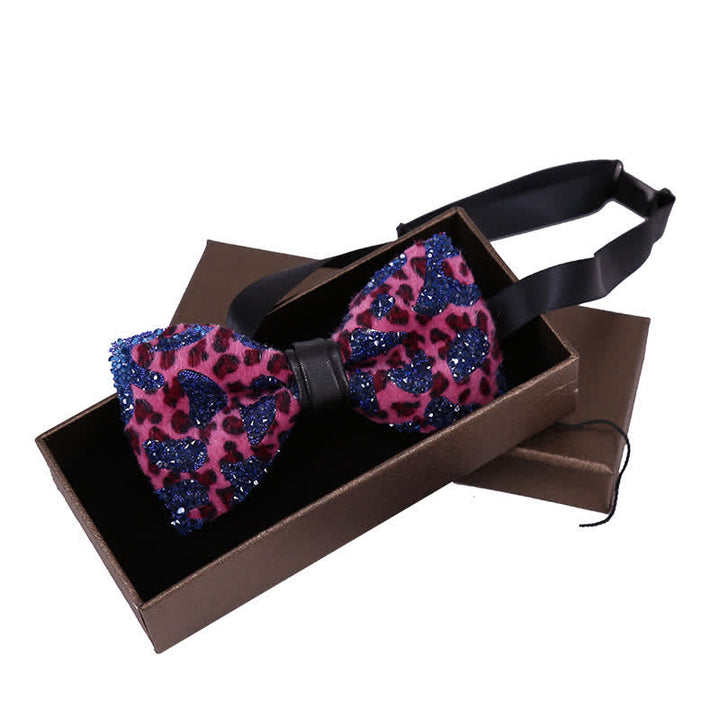 Papillon da uomo con cristalli blu e gialli leopardati - image 2