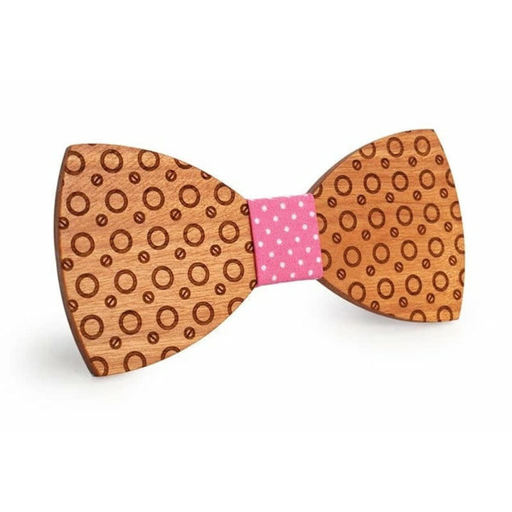 Papillon in legno a pois regolari da uomo - Rosa - image 1