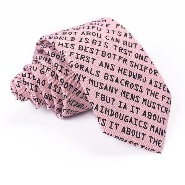 Cravatta casual creativa da uomo con lettere inglesi - Rosa - image 8