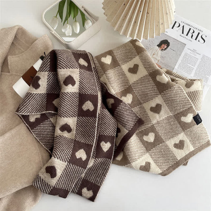 Sciarpa double face a quadri Chunky Love da donna - image 5