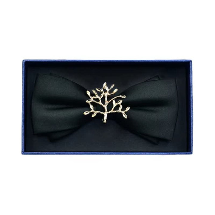 Papillon da uomo in metallo opaco con strass - Albero - Nero - image 14