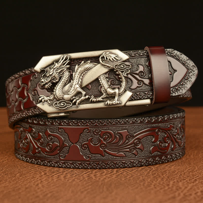 Cintura in pelle con lettera Z in stile retrò con stampa a rilievo da uomo - Argento e marrone - 46 - image 10
