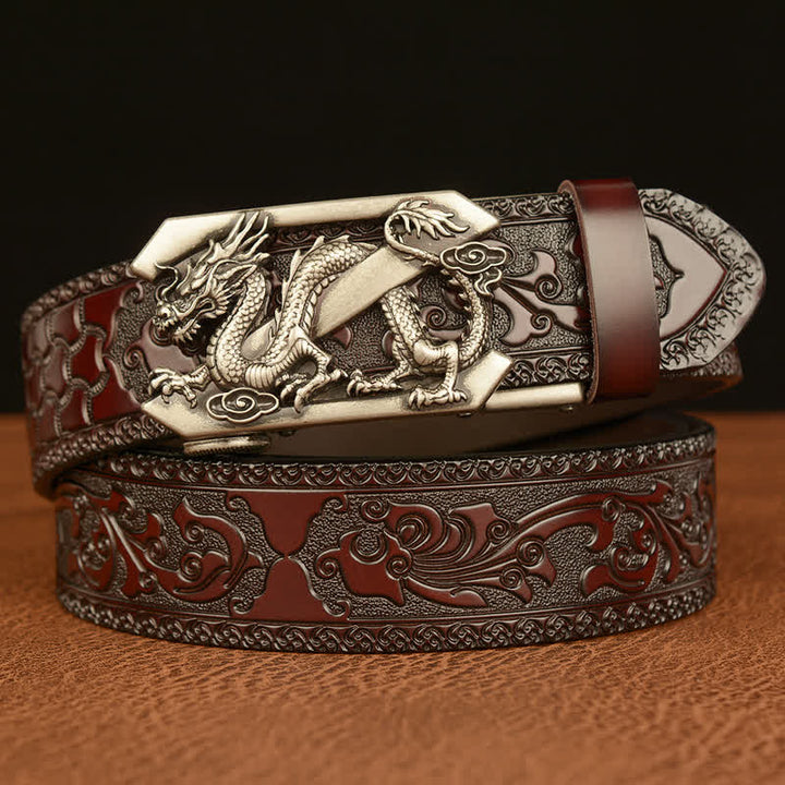 Cintura in pelle con lettera Z in stile retrò con stampa a rilievo da uomo - Argento e marrone - 46 - image 10