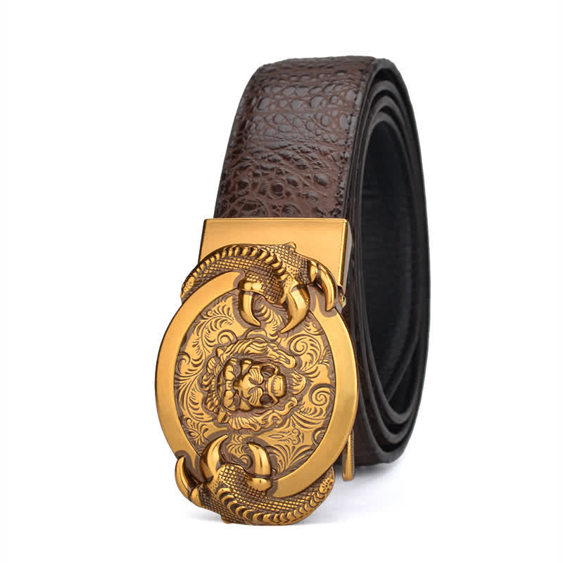 Cintura automatica in pelle con motivo coccodrillo Savage Lion da uomo - Caffè - 46 - image 0