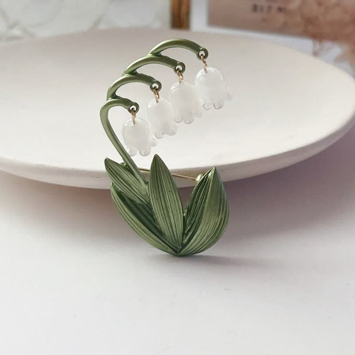 Spilla da donna con mughetto bianco puro - image 3