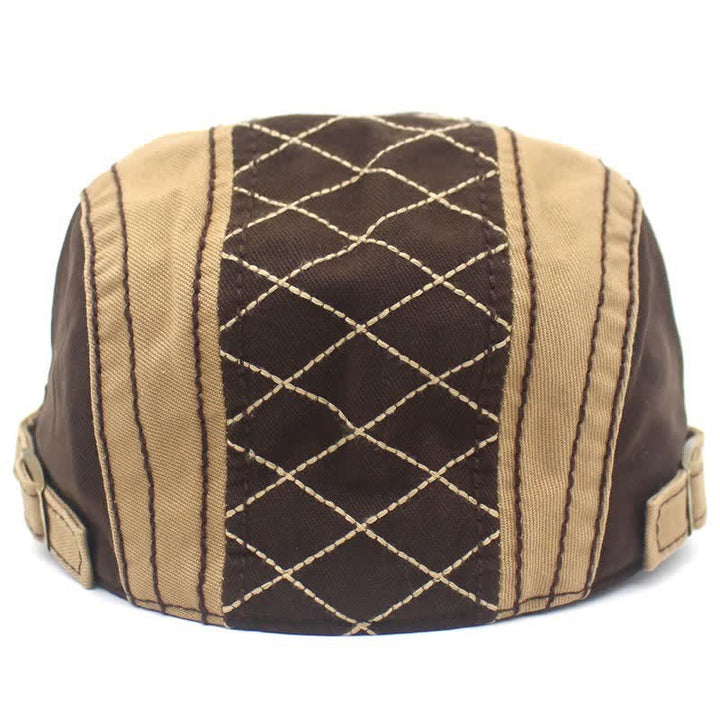 Berretto con ricamo vintage a quadri patchwork - image 2