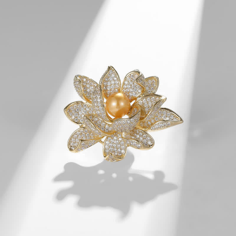 Spilla da donna con perle tridimensionali a forma di loto - image 8