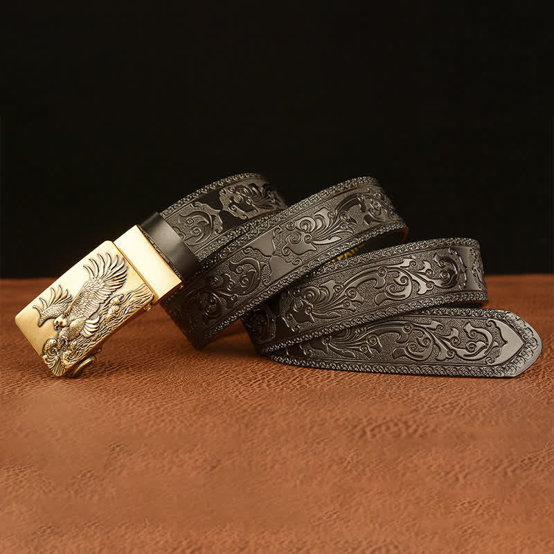 Cintura in pelle con ali d'aquila espanse da uomo - image 12