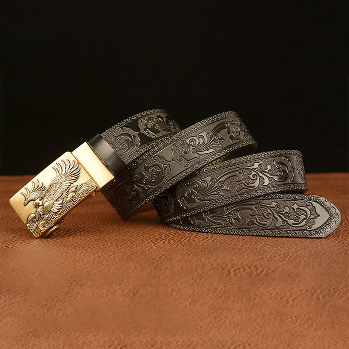 Cintura in pelle con ali d'aquila espanse da uomo - image 12