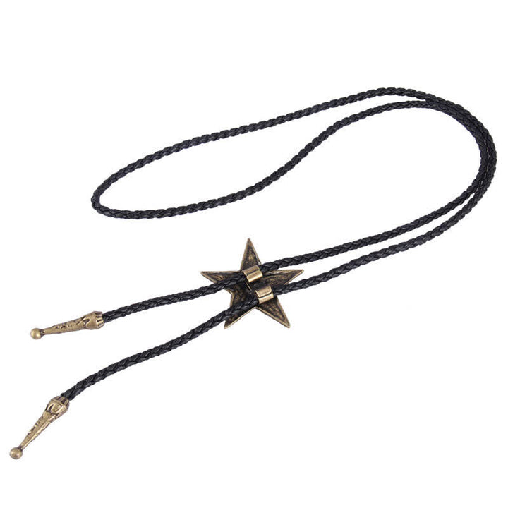 Collana con ciondolo a forma di stella in pietra naturale vintage Bolo Tie - image 10
