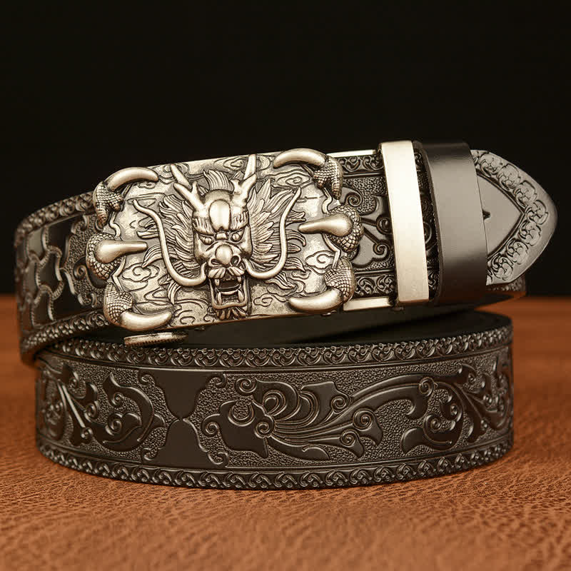 Cintura in pelle Mighty Dragon Claw da uomo - Argento e nero - 46 - image 18